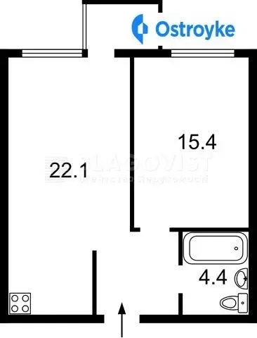 1-кімнатна квартира, 49 м², вул. Зарічна, 6, Київ — фото 5