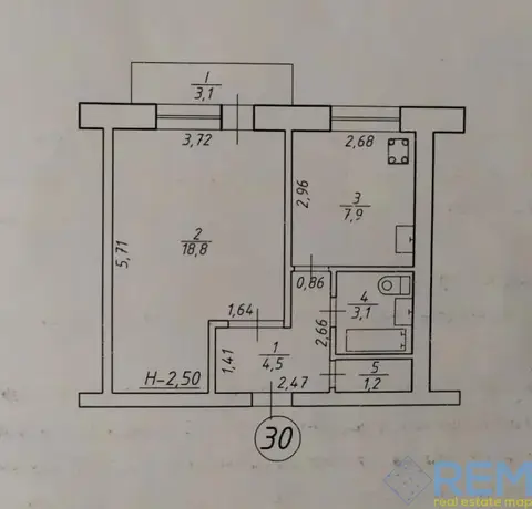 1-комнатная квартира, 36 м², Ахтирська, Сумы