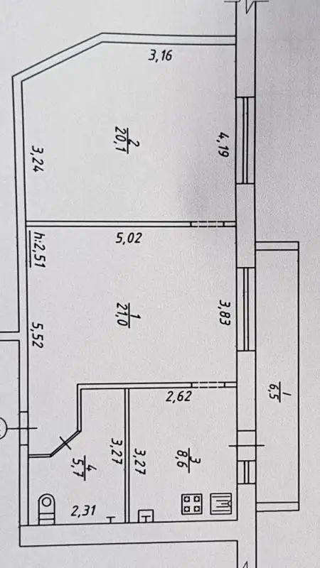 2-комнатная квартира, 61 м², Ніжнесироватська, Сумы