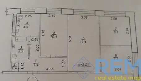 4-комнатная квартира, 63 м², Котляревского, Сумы