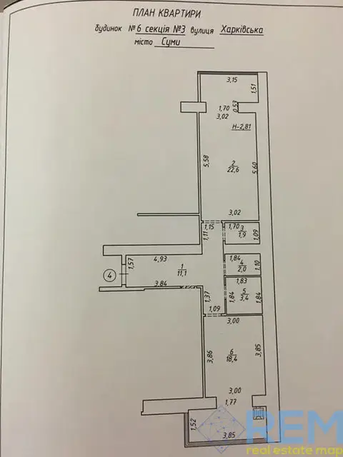 1-комнатная квартира, 60 м², Харківська, Сумы