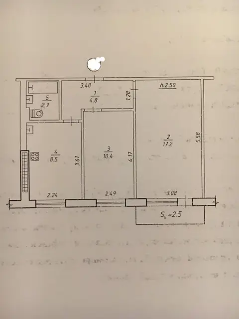 2-комнатная квартира, 44 м², Леваневского, Сумы