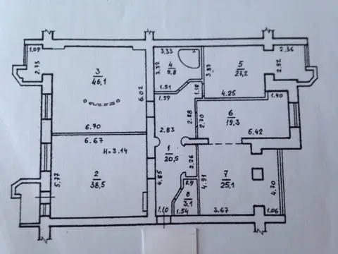 3 комнатная квартира на Довженко 191 кв.м.