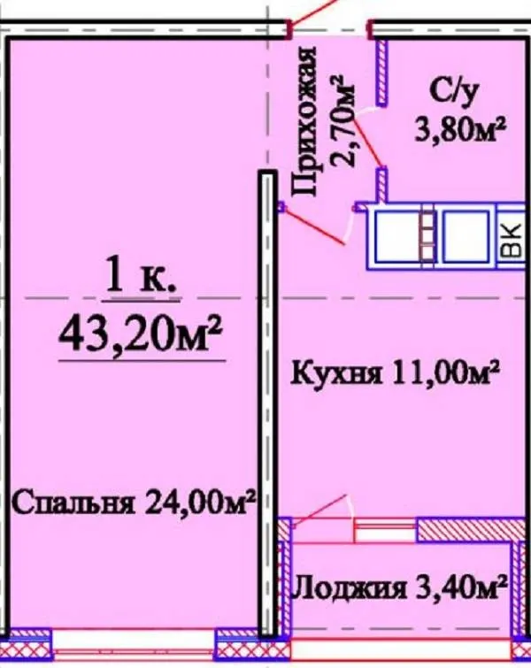 Продаж 1-кімнатної квартири, 43 м², Одеса — фото 1
