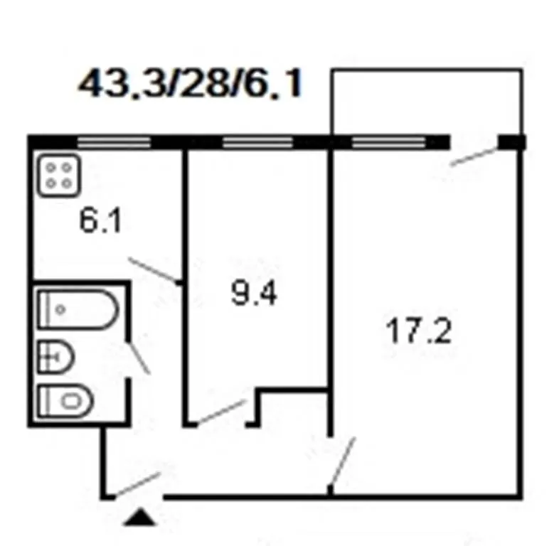 Продаж 2-кімнатної квартири, 42 м², Одеса — фото 1