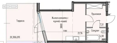 1-комнатная квартира, 39 м², Одесса
