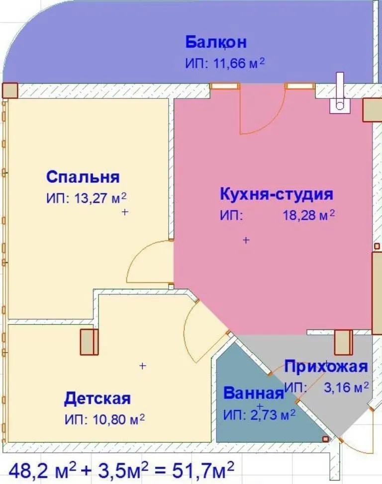 Двухкомнатная квартира в респектабельном районе — фото 1