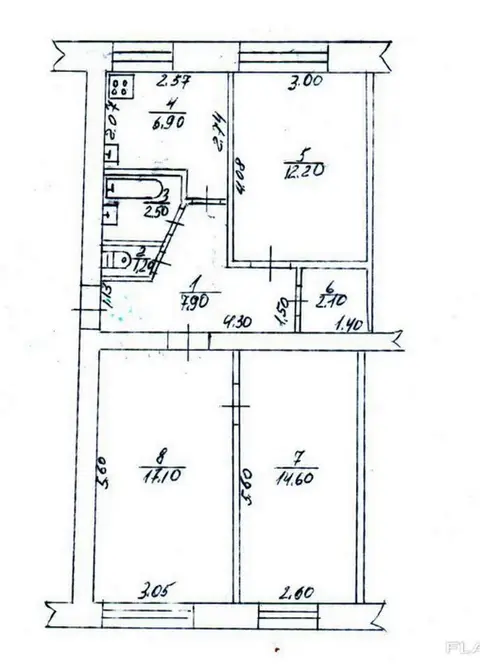 3-комнатная квартира, 64 м², Змиев