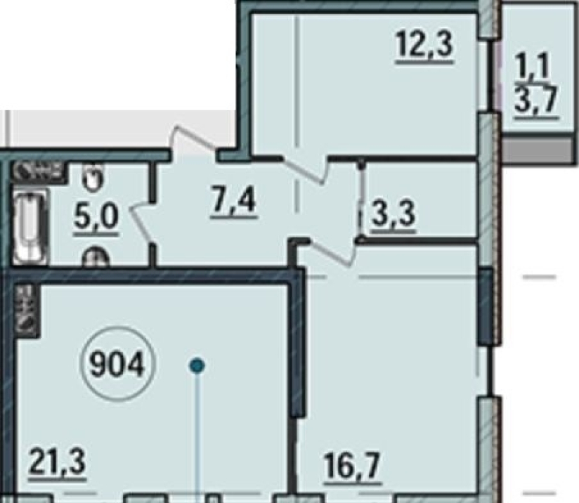 Фото 2 Продаж Квартир Просторная двухкомнатная квартира  71 кв.м