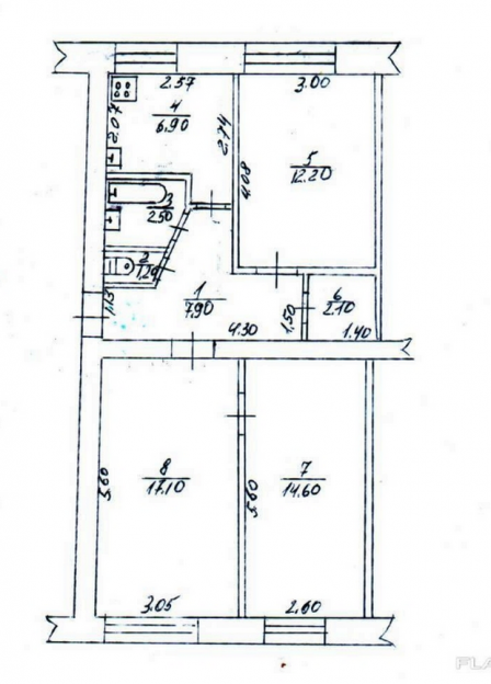 Фото 1 Продаж Квартир ​Продается 3-х комнатная квартира на 1-м этаже в г. Змиев Харьковской обл. под офис, салон, аптеку, магазин итд. 