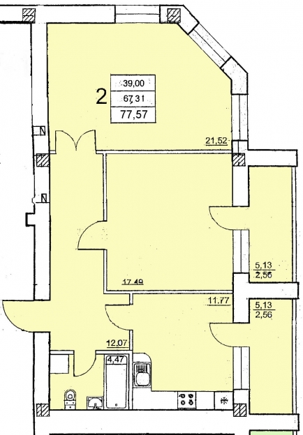 Фото 6 Продаж Квартир Продается 2-хкомнатная квартира в кирпичном доме