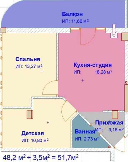 Фото 1 Продаж Квартир Двухкомнатная квартира в респектабельном районе