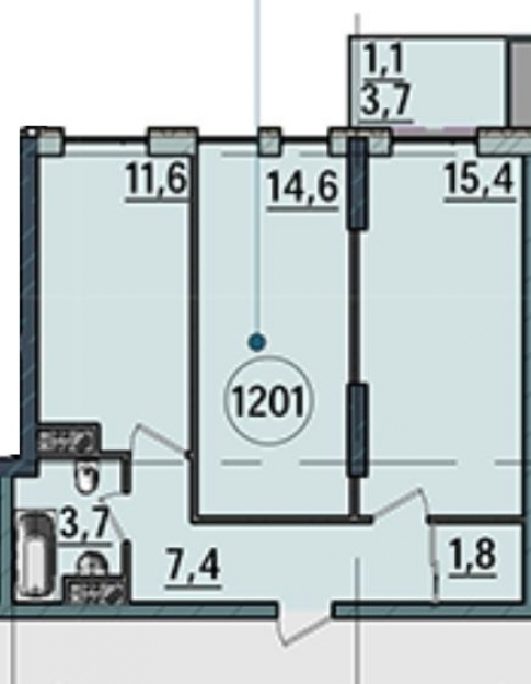 Фото 2 Продаж Квартир Квартира в новом жилом комплексе. 60 кв.м 