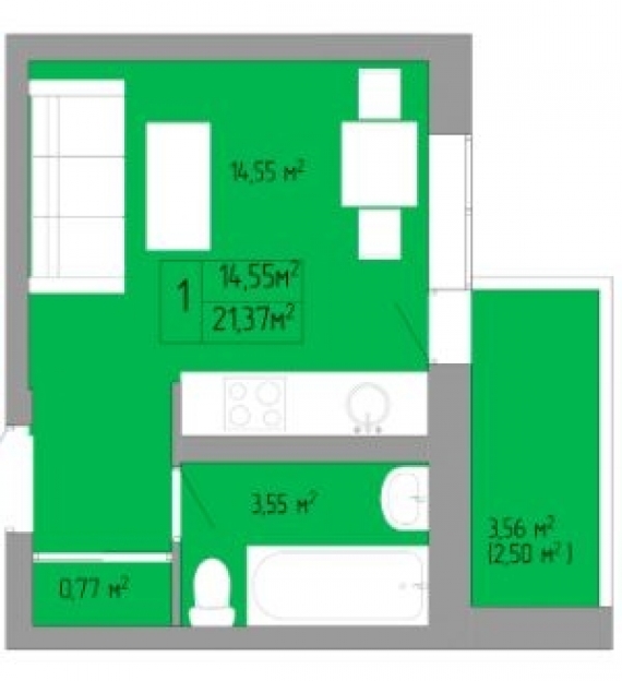 Фото 2 Продаж Квартир Продается квартира-студия в центре